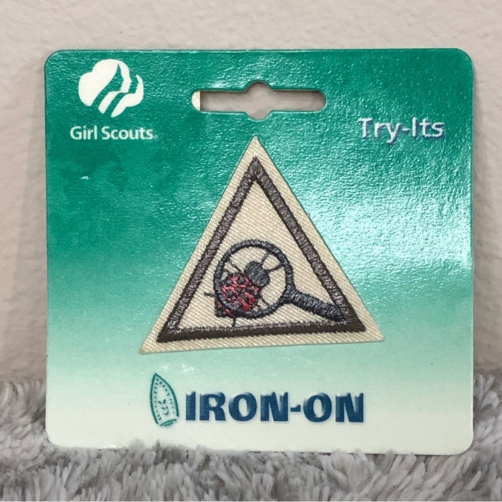 Girl Scouts Try It Iron On Patch Eco Explorer Lady Bug Magnifying Glass Nature